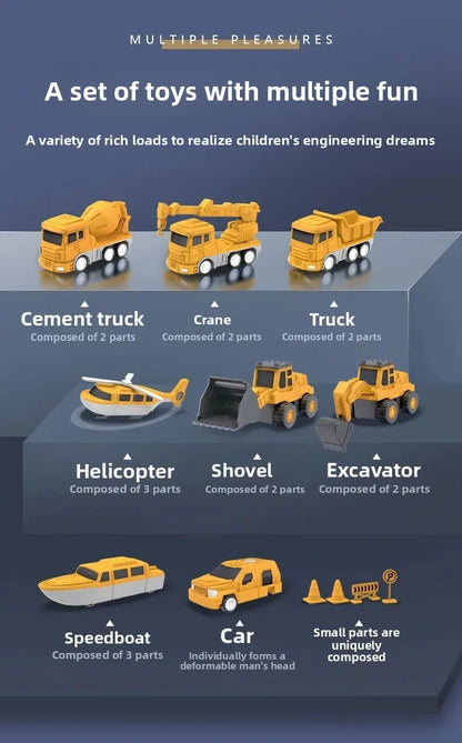 Magnetic Robotic Engineering Vehicle Building Blocks