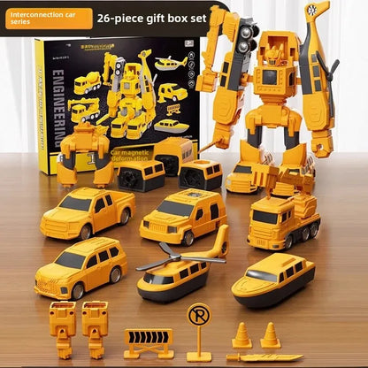 Magnetic Robotic Engineering Vehicle Building Blocks
